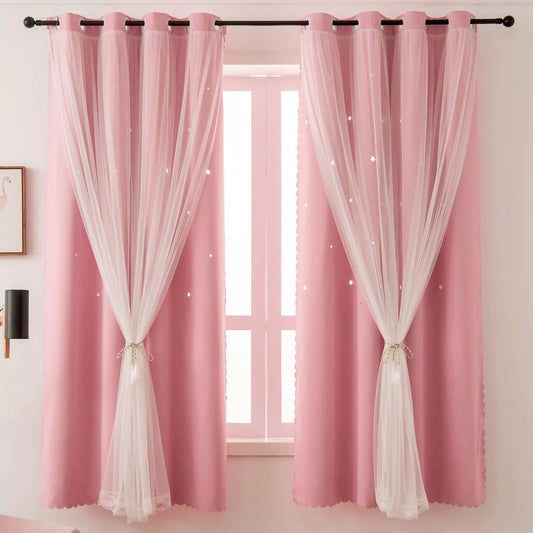 Girls Room Star Cutout Curtains