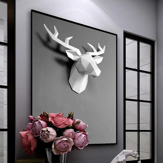 3D Nordic Deer Head Wall Decor for Living Room