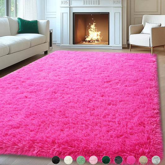 Mugorn Hot Pink Fluffy Rug